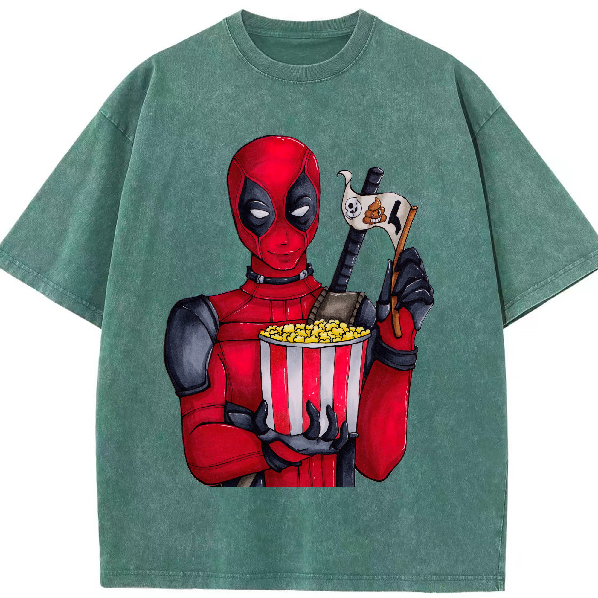 （画像用） Deadpool デッドプール 綿100% ヴィンテージ風 半袖Tシャツ（フロントプリント）